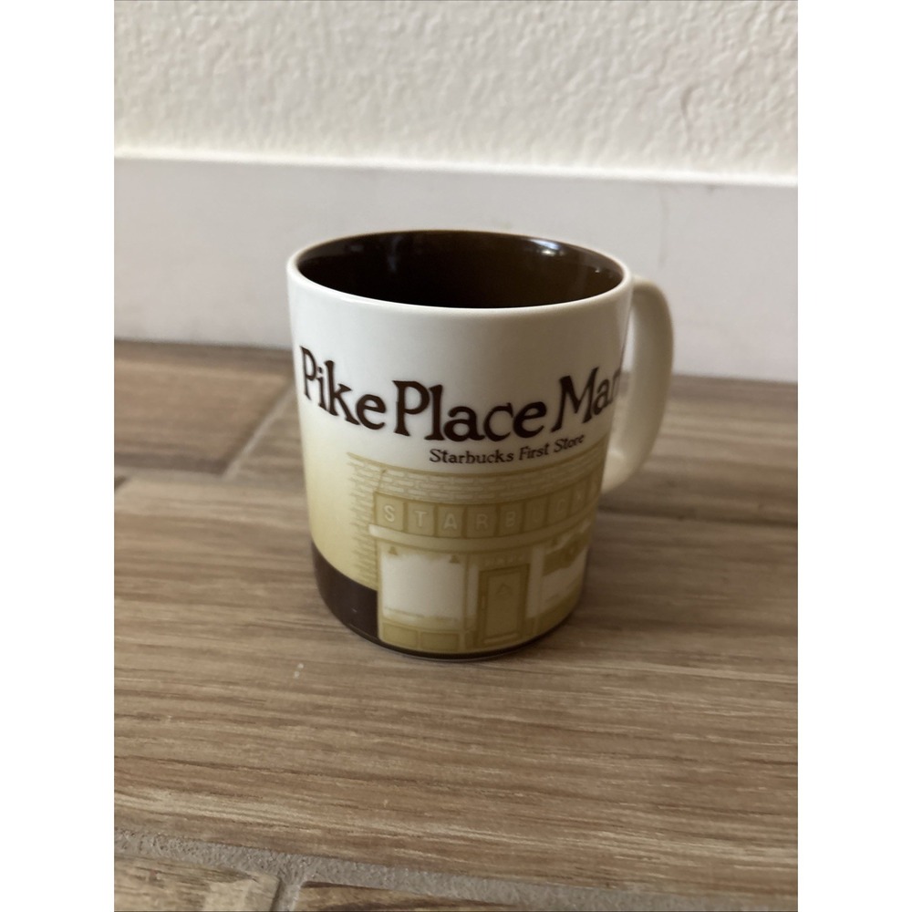 Starbucks Pike Place Market First Store 16oz Mug 2006 Beige Brown